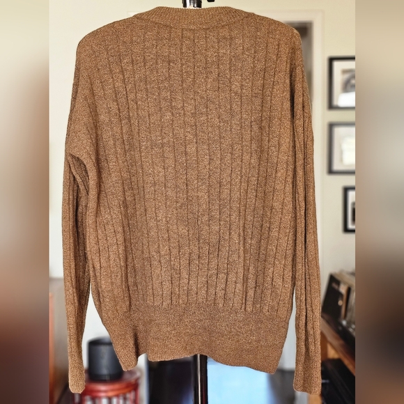 Madewell Women's Bowden Henley Sweater Coziest Yarn Heather Mulch - Picture 2 of 7